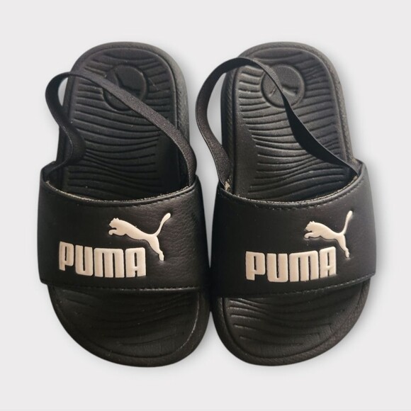 PUMA Kids Black Slide Sandals - Picture 4 of 7
